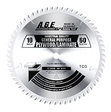 3 PACK - 10"x60T TCG 5/8" Bore .125 Kerf -General Purpose Crosscut Plywood and Laminated